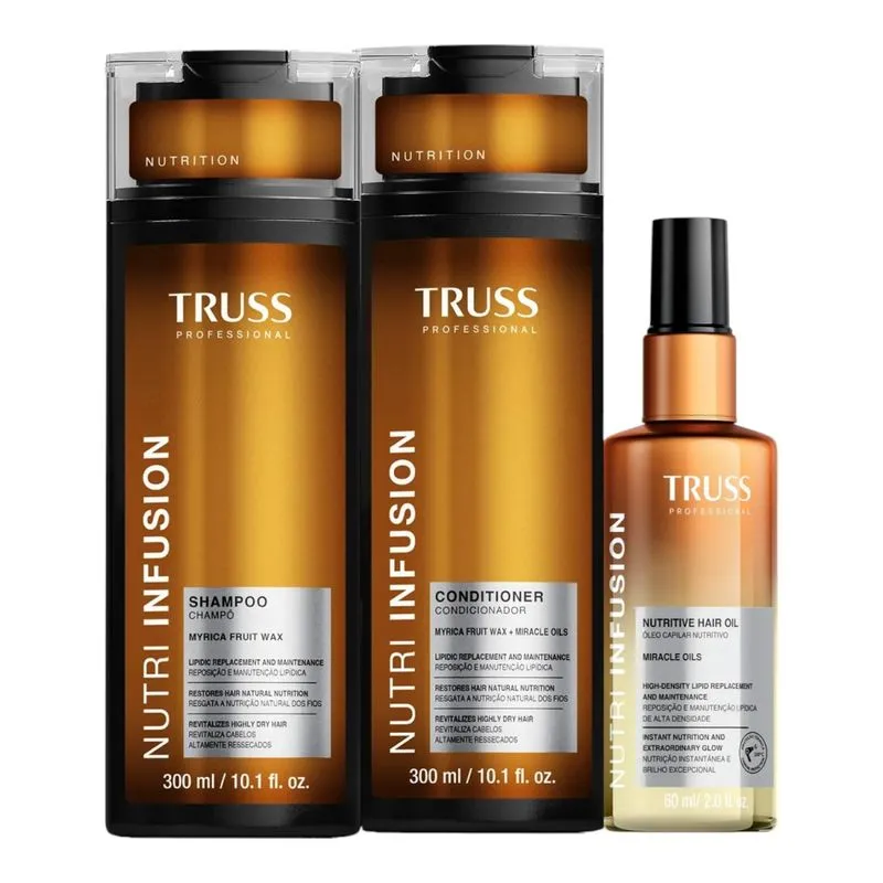 Kit Truss Nutri Infusion - Shampoo 300ml + Condicionador 300ml + Óleo 60ml
