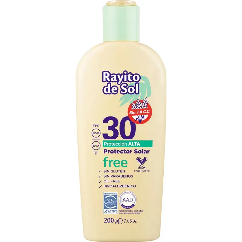 Protector Solar Rayitos del Sol Gluten Free Fps 30 x 200 ml