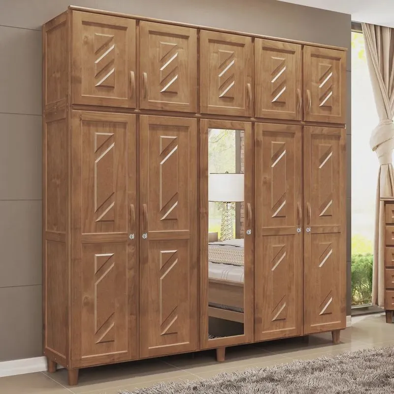 Guarda-Roupa 10 Portas 3 Gavetas Freijó Grécia Madeira Pinus - Cavazotto