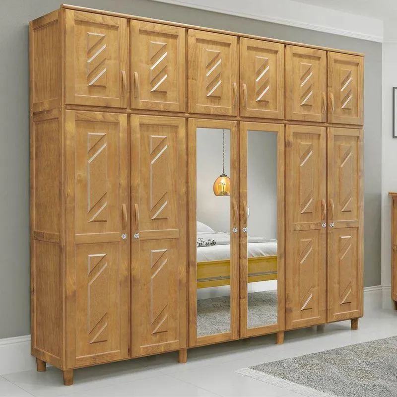Guarda-roupa 12 Portas 3 Gavetas Freijó Grécia Madeira Pinus - Cavazotto