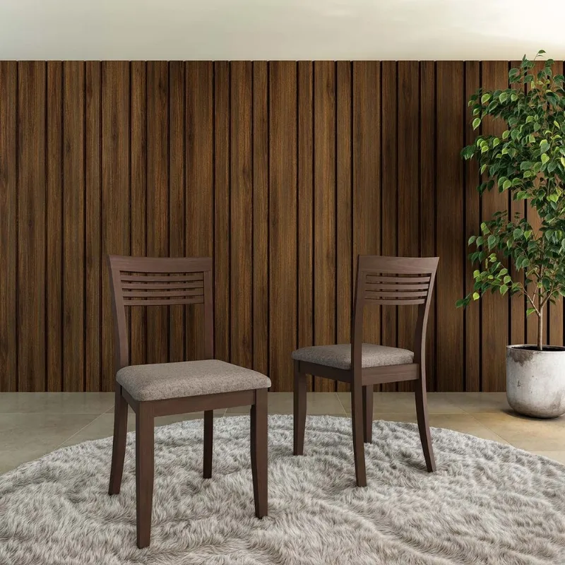 Conjunto Rubi com 2 Cadeiras Café Madeira Pinus - Finestra