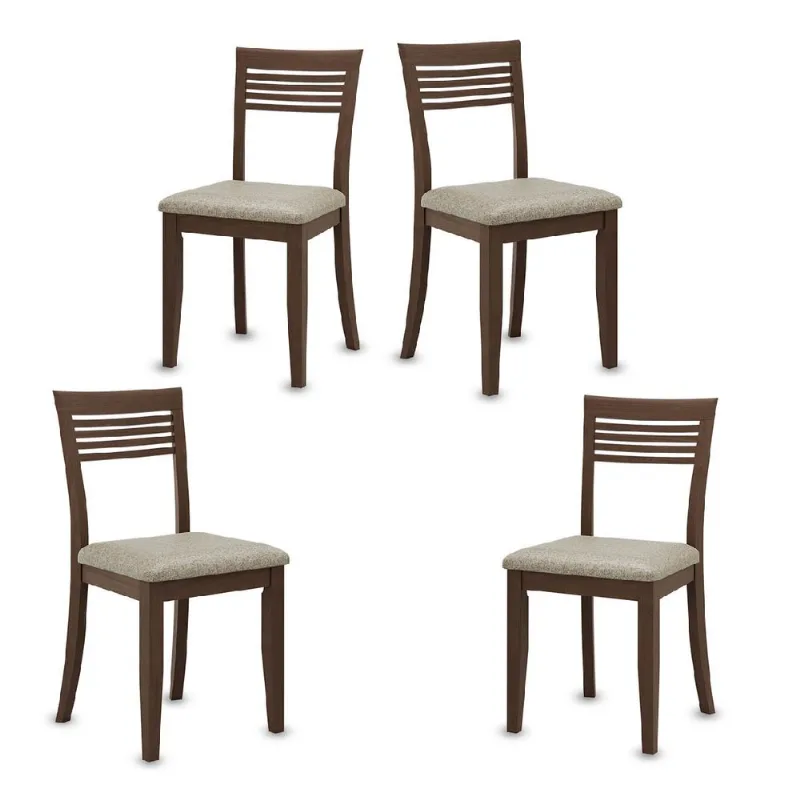 Conjunto Rubi com 4 Cadeiras Café Madeira Pinus - Finestra