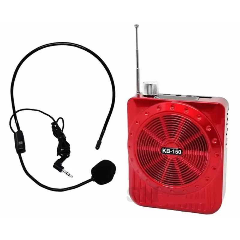 Megafone Amplificador De Voz Multi-função Rádio Vermelho