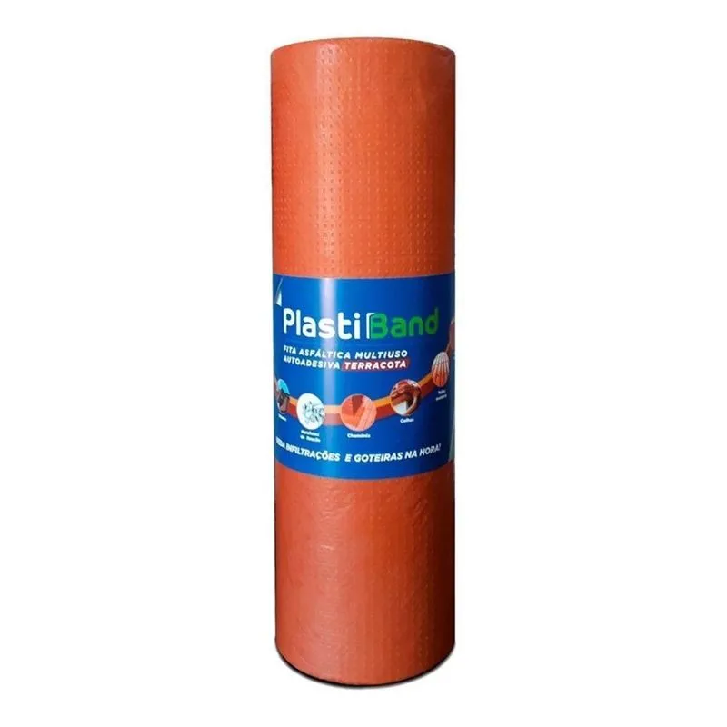 Manta Asfáltica Terracota 45 Cm X 10 Metros 3 Peças