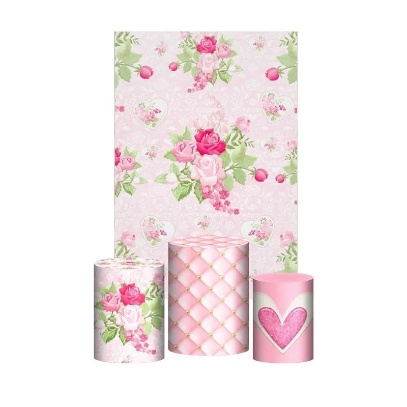 Kit Casado Ursinha Realeza Trio Capa Cilindro + Painel