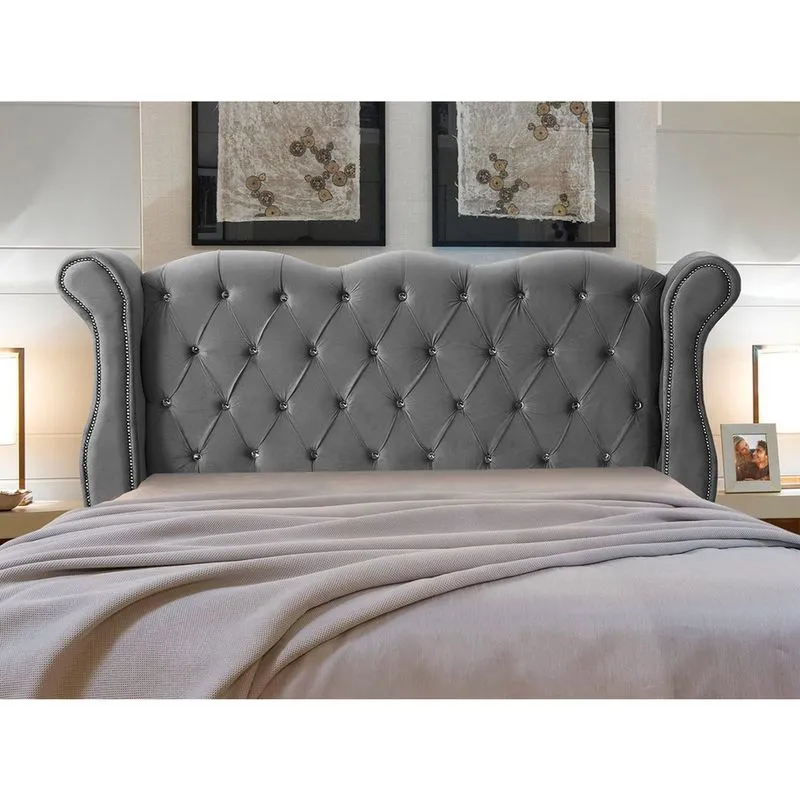 Cabeceira Solteiro Estofada Madeira Luxo Cama Box Safira