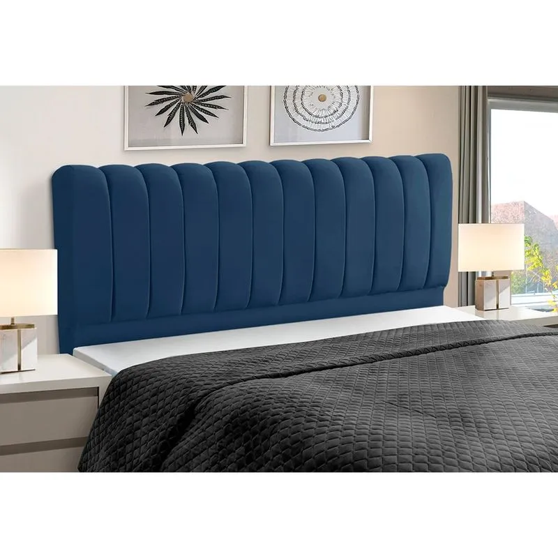 Cabeceira Solteiro Estofada Madeira Cama Box Ômega