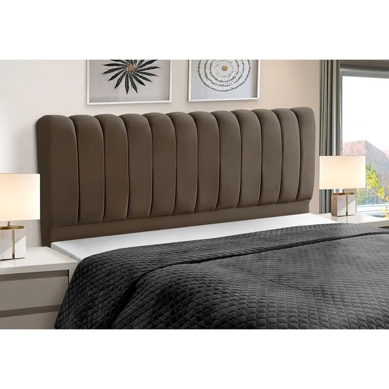 Cabeceira Solteiro Estofada Madeira Cama Box Ômega