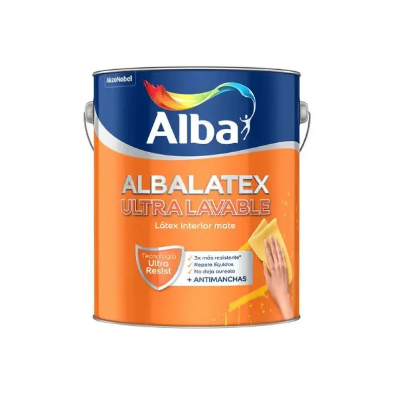 Pintura látex interior Albalátex ultralavable blanco mate 1 L