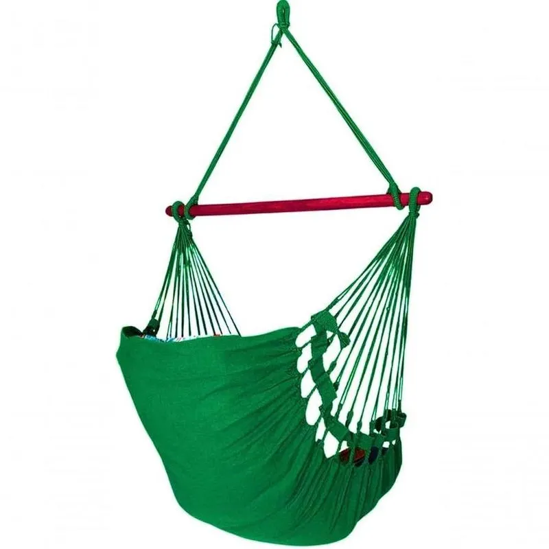 Cadeira Rede Balanço De Teto Suspensa Verde Bandeira