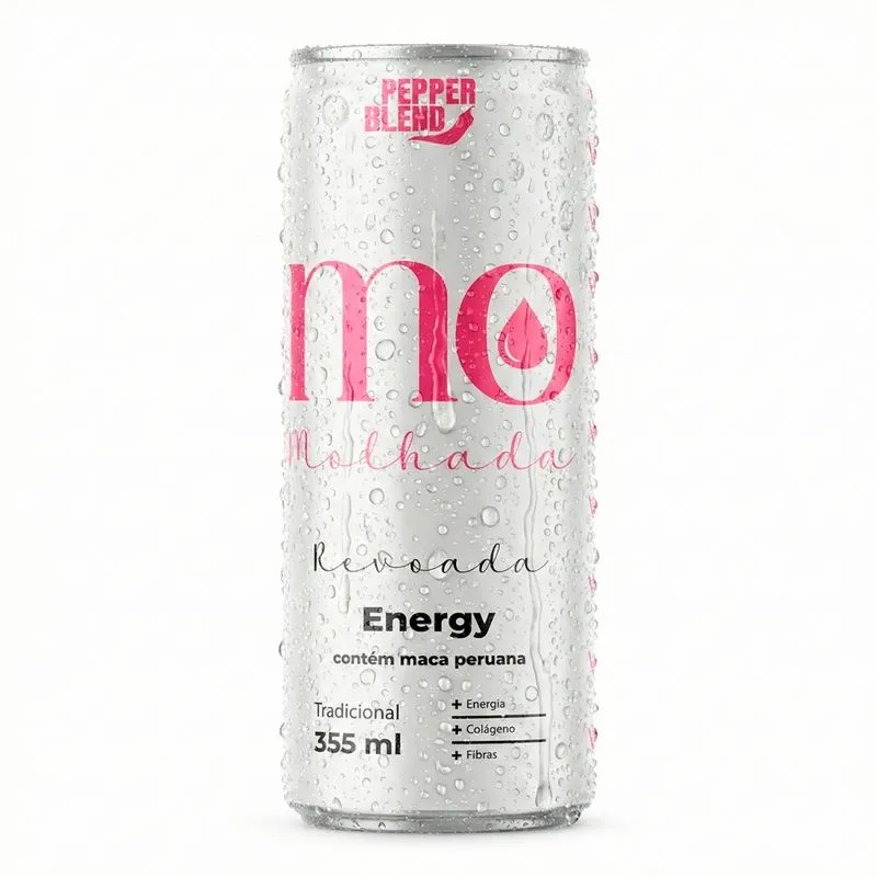 Energético Funcional Revoada MO Molhada 355ml Sabor Guaraná, Maca Peruana e Vitaminas Pepper Blend