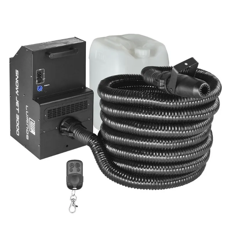 Maquina De Neve DMX 3000W Controle Sem Fio Mangueira 10 Mts