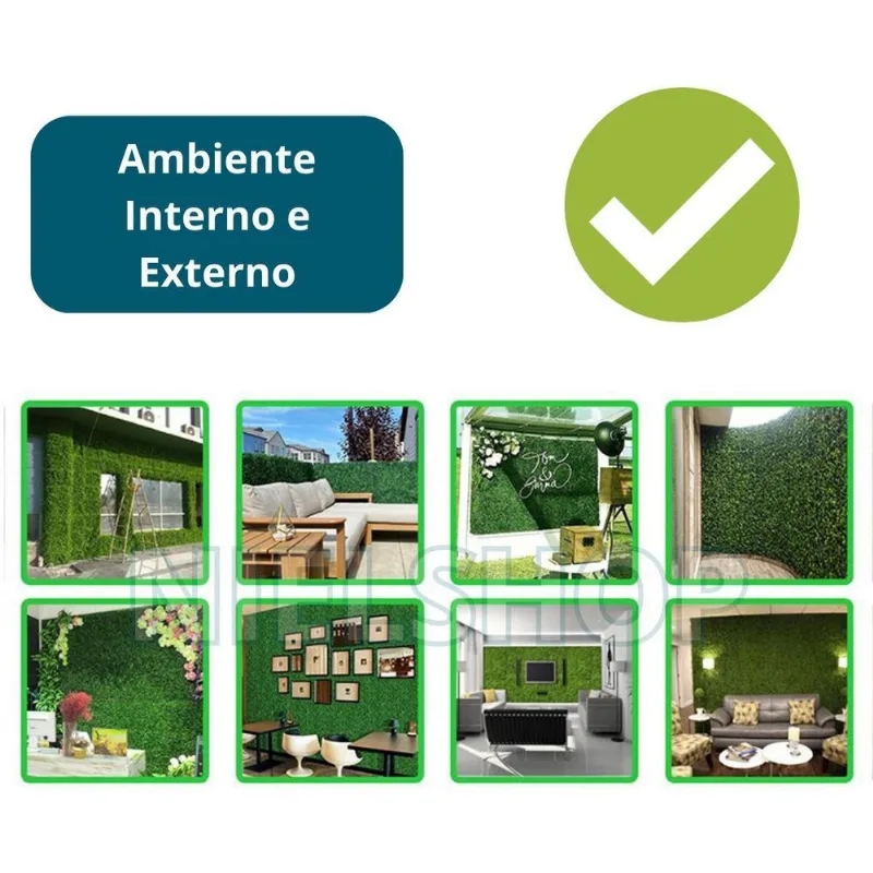 Kit 3 Placa Grama Artificial Quadrada 25x25 Jardim Vertical