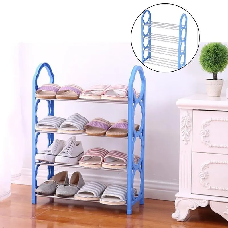 Rack Organizador De Tênis 8 Pares Desmontável 4 Prateleiras