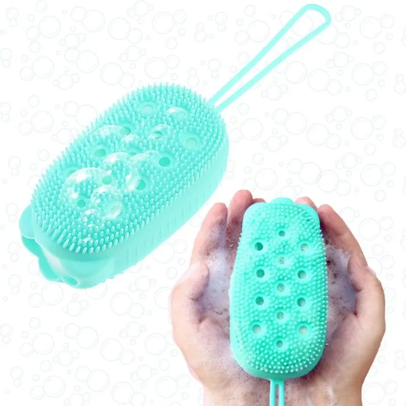 Bucha Silicone Esponja Para Banho Com Reservatório Sabonete