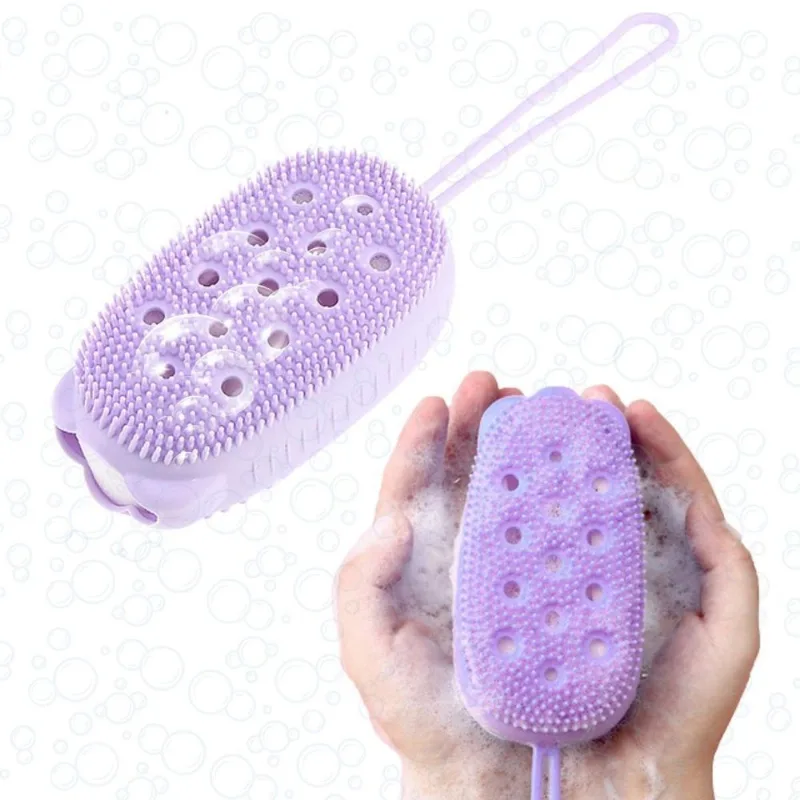 Esponja De Silicone Para Banho 2in1 Reservatório Sabonete