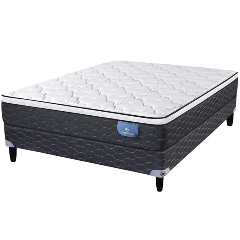 Sommier y Colchón de Resortes 2 Plazas Serta Monett Confort 130x190
