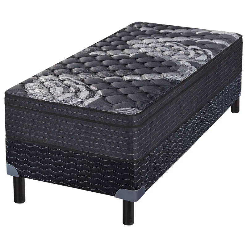 Conjunto Sommier y Colchón de resortes Zafiro Rodio de 1 plaza 80x190 cm