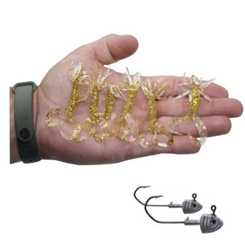 6 Iscas Artificial Pesca Soft Grub Silicone 2 Anzol Jig Head