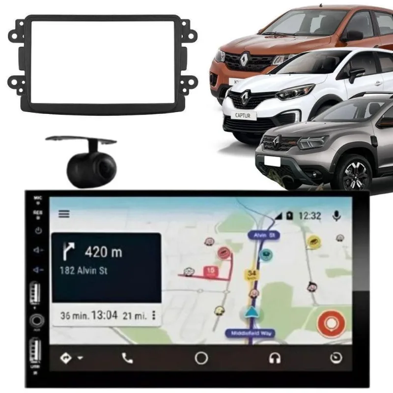 Central Multimídia Automotiva 2 DIN MP5 Player 7 Polegadas Bluetooth USB Câmera de Ré e Moldura