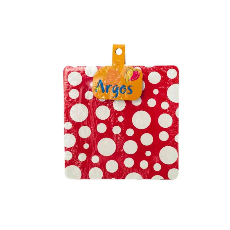 Plato Descartable Cuadrado Con Lunares Rojo Argos