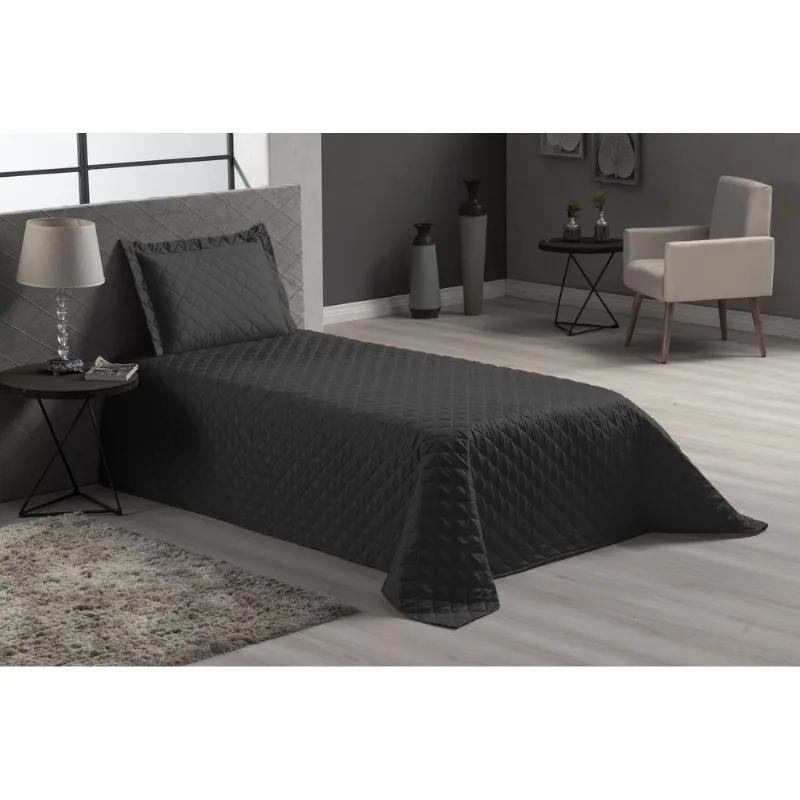 Kit Jogo De Cama Preto Solteiro 3 Peças Luxo Veneza Lençol