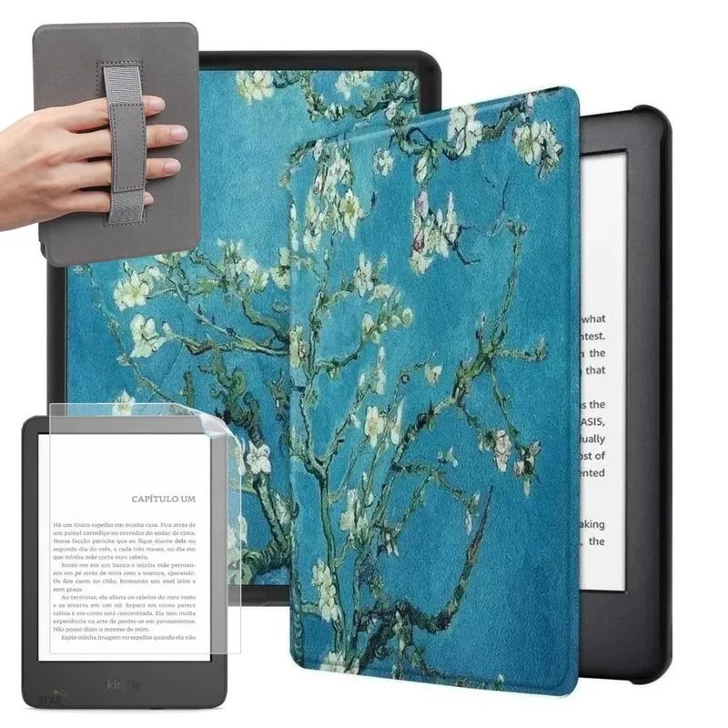 Capinha Alça Estampada Para Kindle 12 7.0 Sa568b + Película