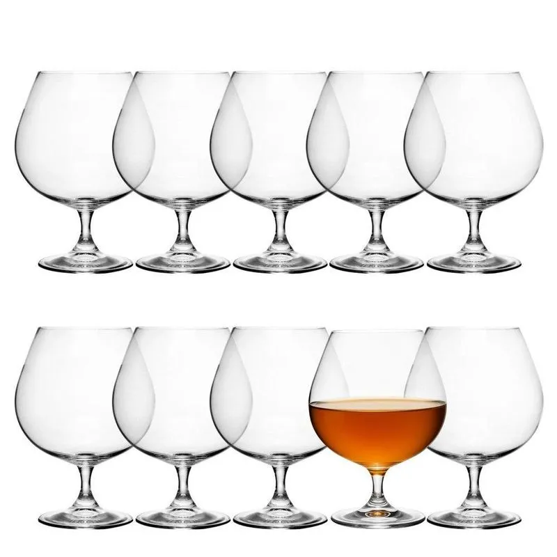 Jogo 10 Taças De Conhaque Gastro Colibri Cristal Para Degustação Transparente Wolff 690ml