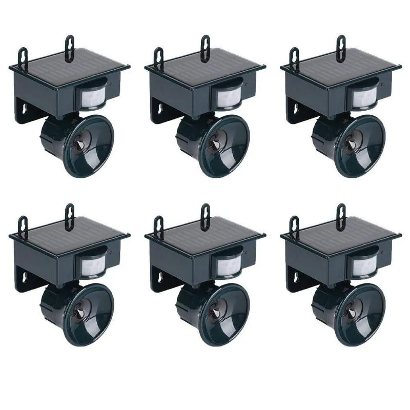 Repelente Solar Ultrassonico Sensor Movimento Kit 6 Uni Espanta Pombo Rato Praga Aves Casa