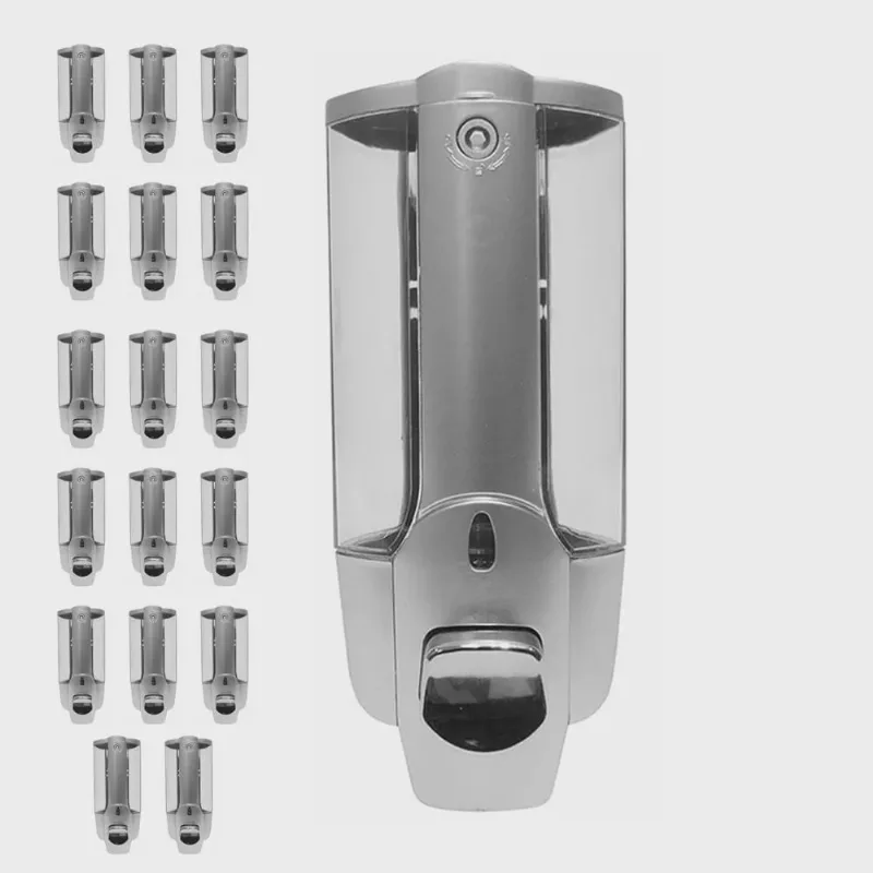 Dispenser Sabonete Liquido Kit 17 Unidades Shampoo Banheiro Lavabo Hotel Restaurante Bar Shopping Parede Higiene Limpeza