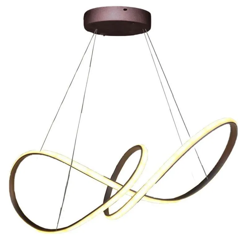 Lustre Luminaria 3 Em 1 Arco Infinito Aneis Pendente Led 49w Luxo Ambiente Sala Quarto Cozinha