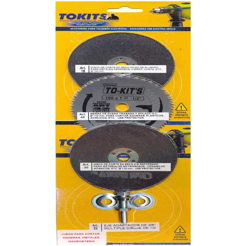 Kit de taladro Tokits para cortar 8 u.