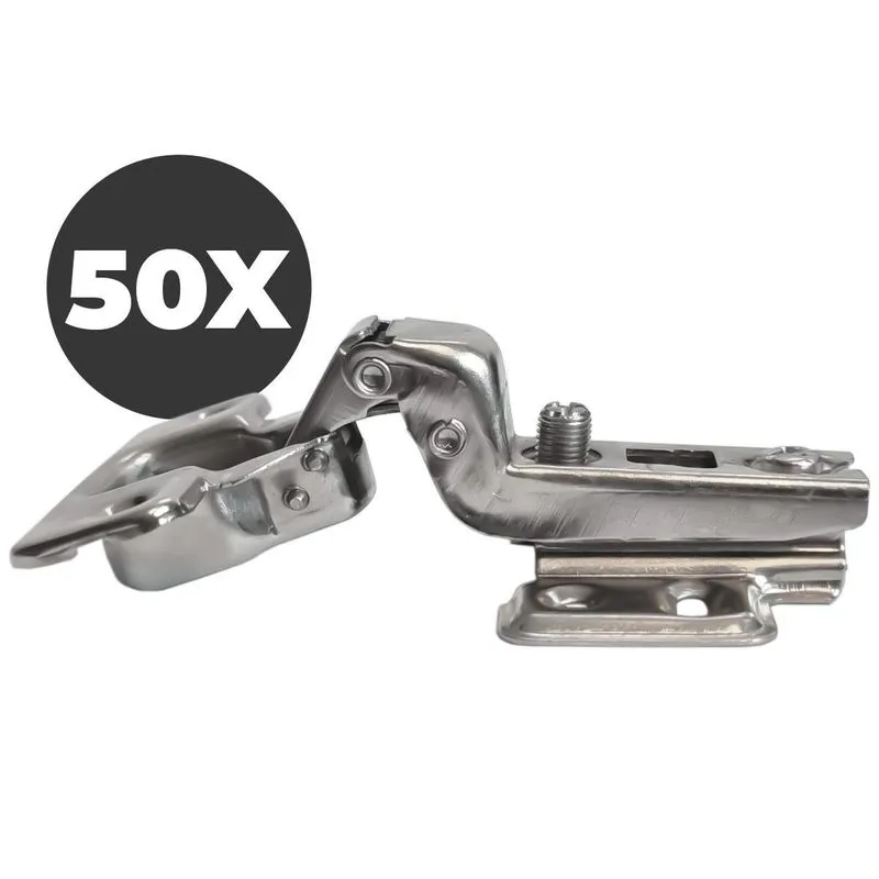 Kit 50 Dobradiça Super Curva Caneco 35mm Para Moveis 25 Par
