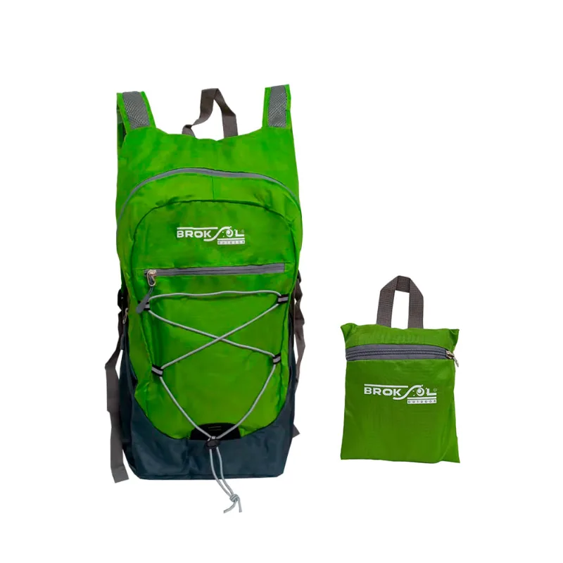 Mochila Trekking Broksol Transformable Tipo Bolso 12.5 Lts Verde