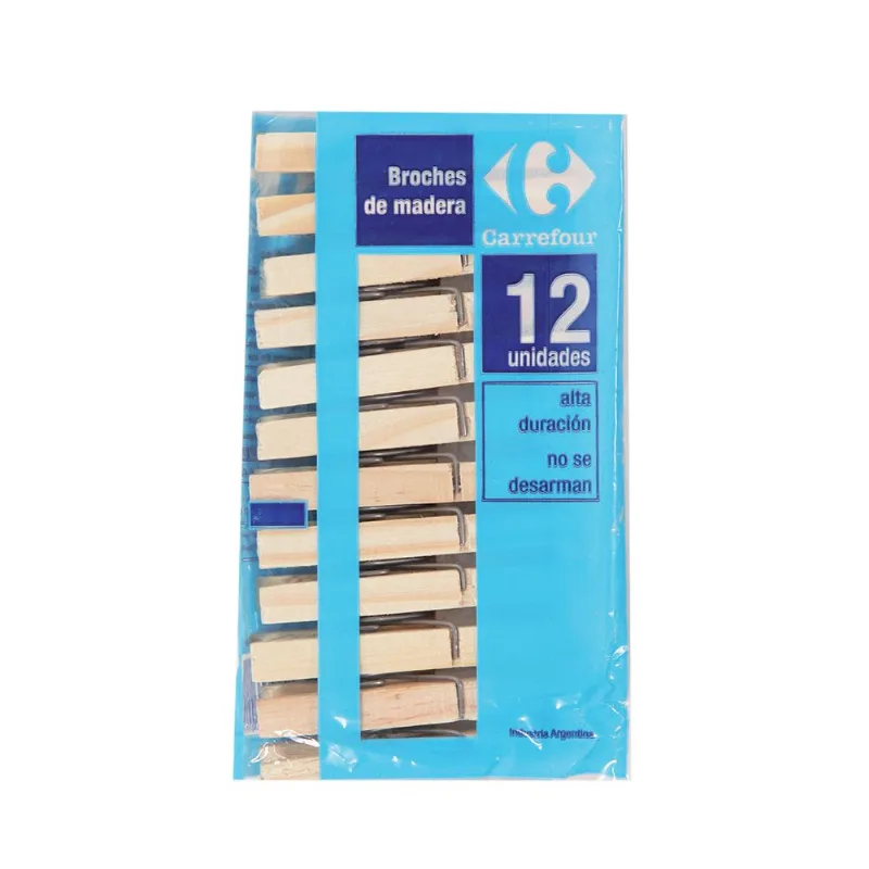 Broches de madera Carrefour 12 u.