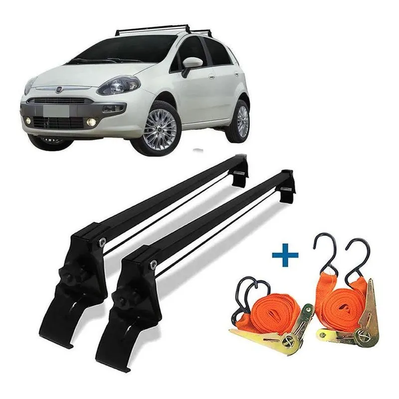 Rack Teto Bagageiro + 2 Cintas Fiat Punto Ano 07/17