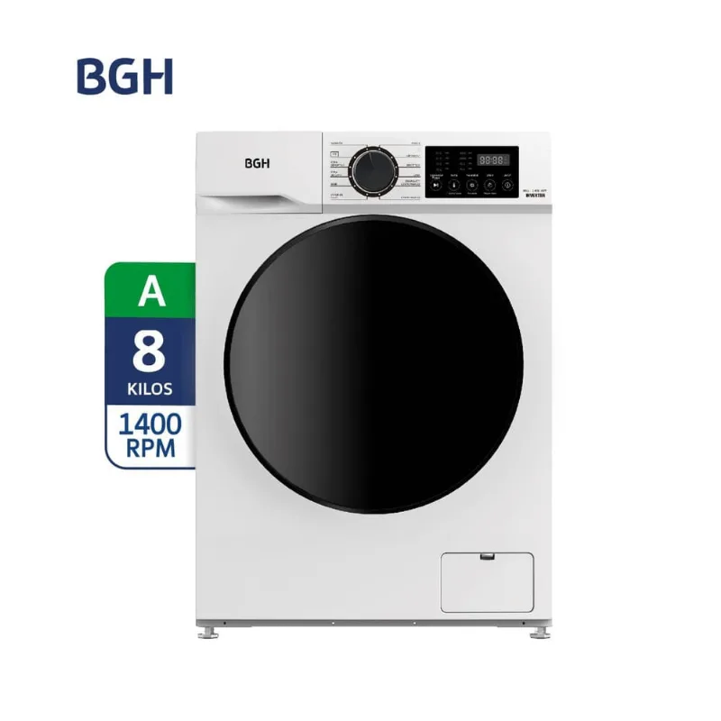 Lavarropas BGH BWFI08W24AR 8KG Inverter 1400 RPM Blanco