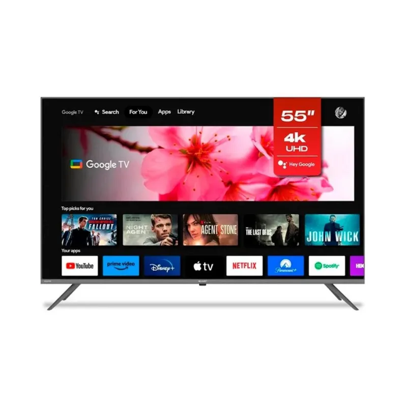 Smart Tv Dled Sharp 4t-c55fl6l Uhd 55 Pulgadas Google Tv