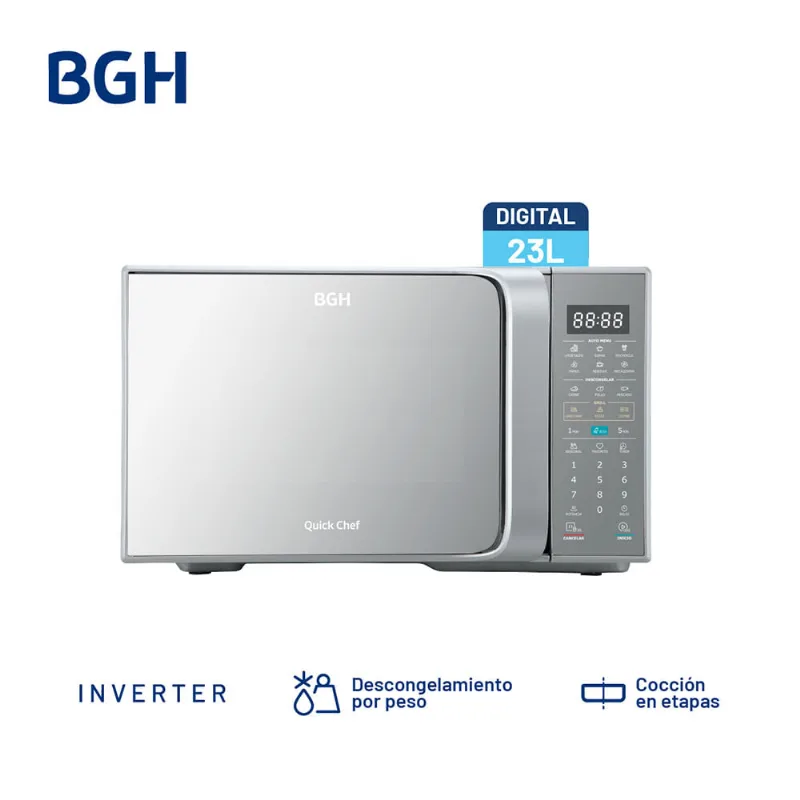 Microondas Bgh 23l Q.chef B223ds26i Grill Gris