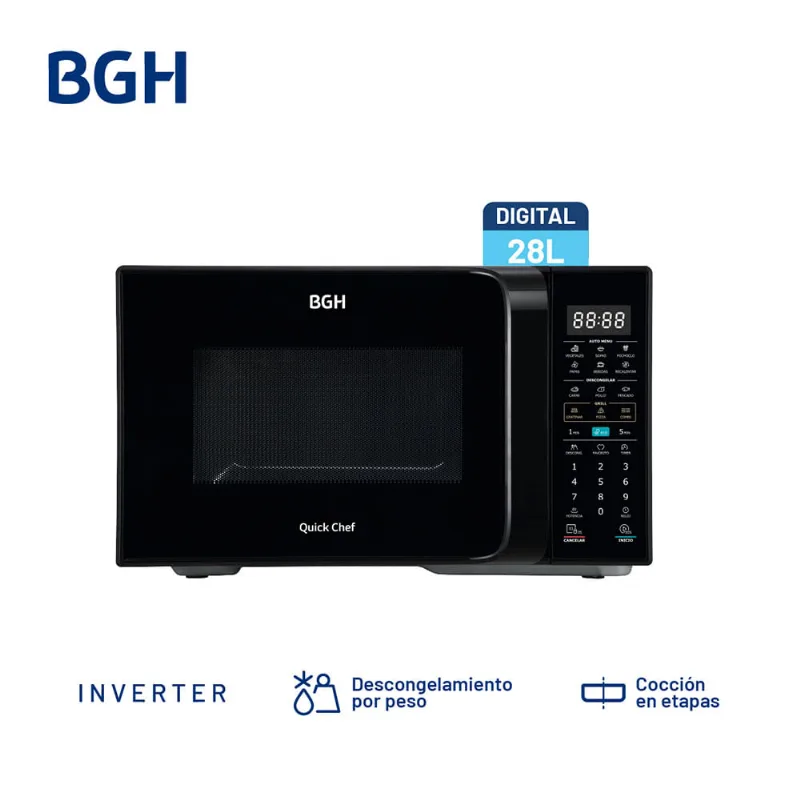 Microondas Bgh 28l Q.chef B228dn26i Grill Negr