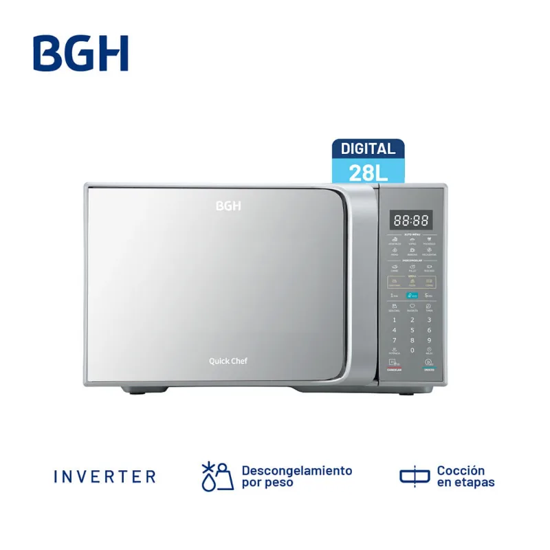 Microondas Bgh 28l Q.chef B228ds26i Grill Gris