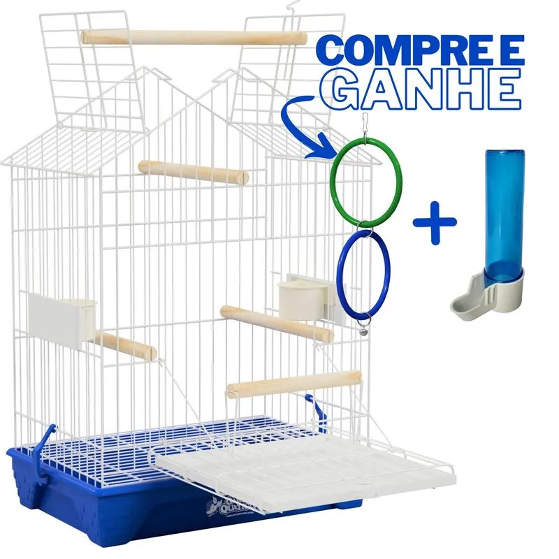 Gaiola Calopsitas Grande Aves Mansas Luxo - Azul