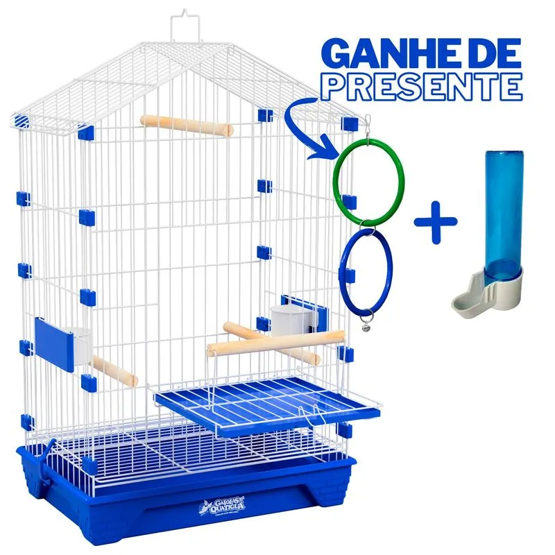 Gaiola Viveiro Para Calopsita Aves Grande - Azul