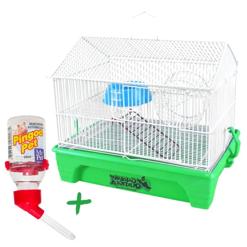 Gaiola Topolino Camundongo Com Rodinha Bebedouro - Verde
