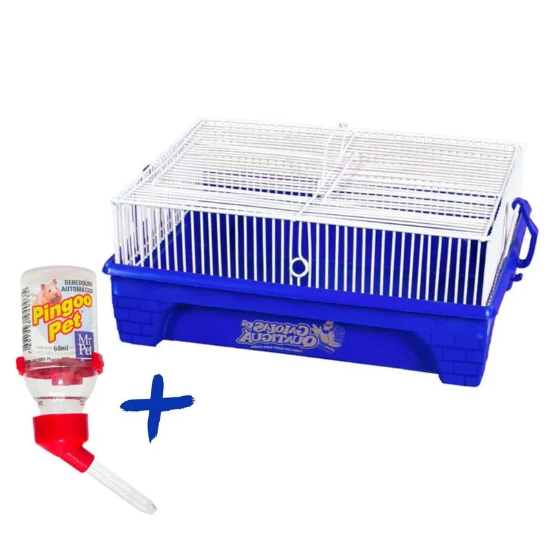 Gaiola Criadeira Para Topolino Com Bebedouro - Azul