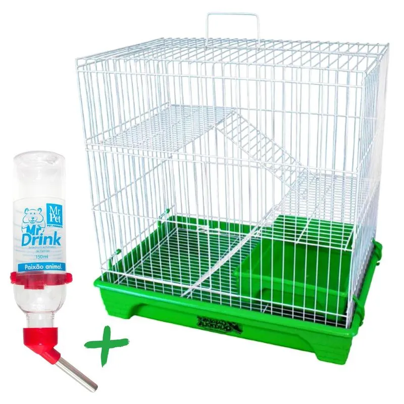 Gaiola Grande Para Furão Com Bebedouro - Verde