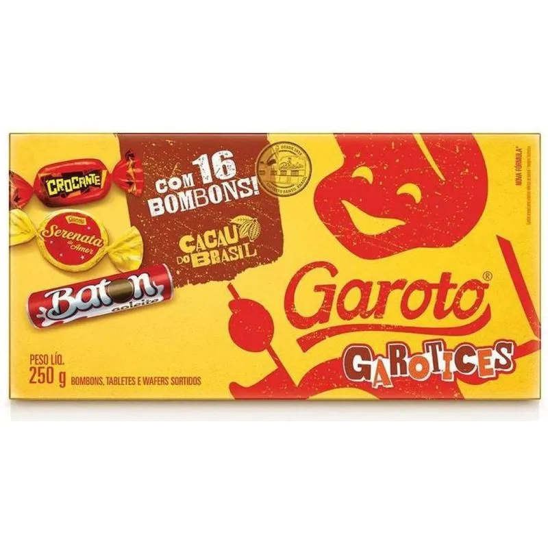 Caixa De Bombom Garoto Garotices 250g Cada - Kit 10 Un