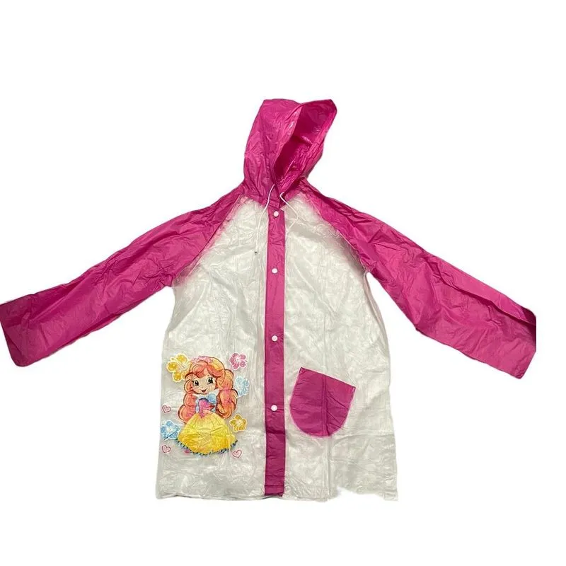 Capa Chuva Infantil Menina Feminina Plástico Rosa P/10 Anos