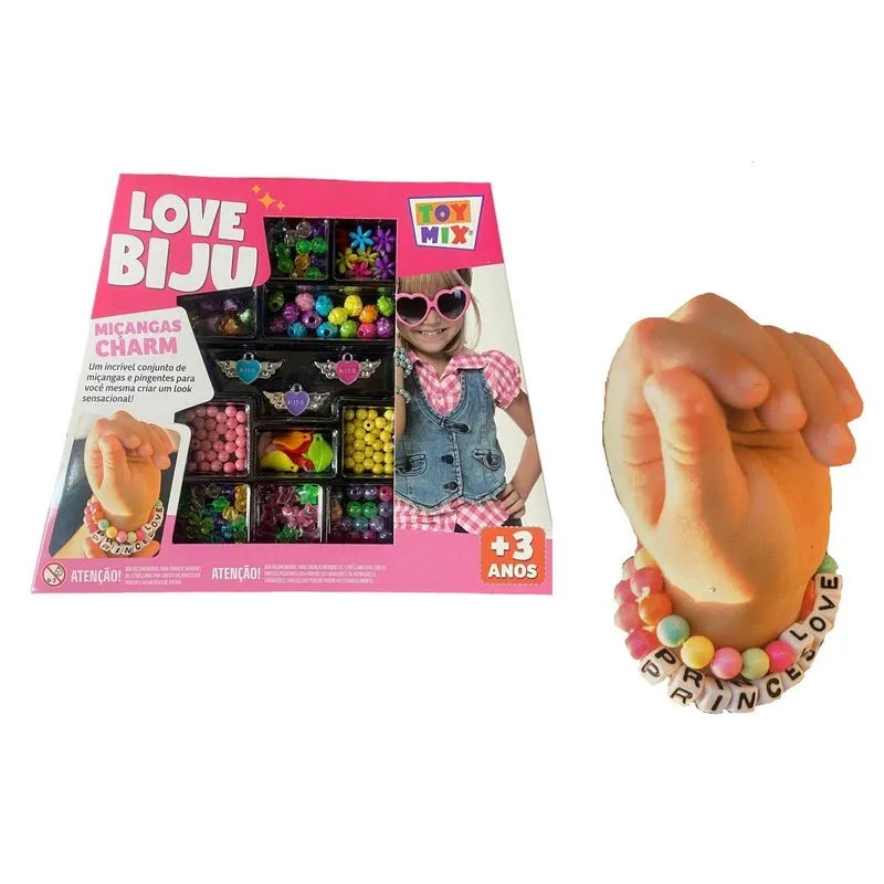 Super Kit Pulseira Infantil Miçangas Coloridas Brinquedo