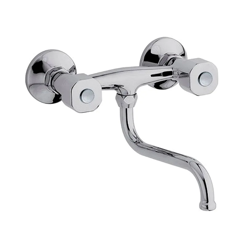 Griferia cocina de pared doble comando pico bajo FV Arizona Plus